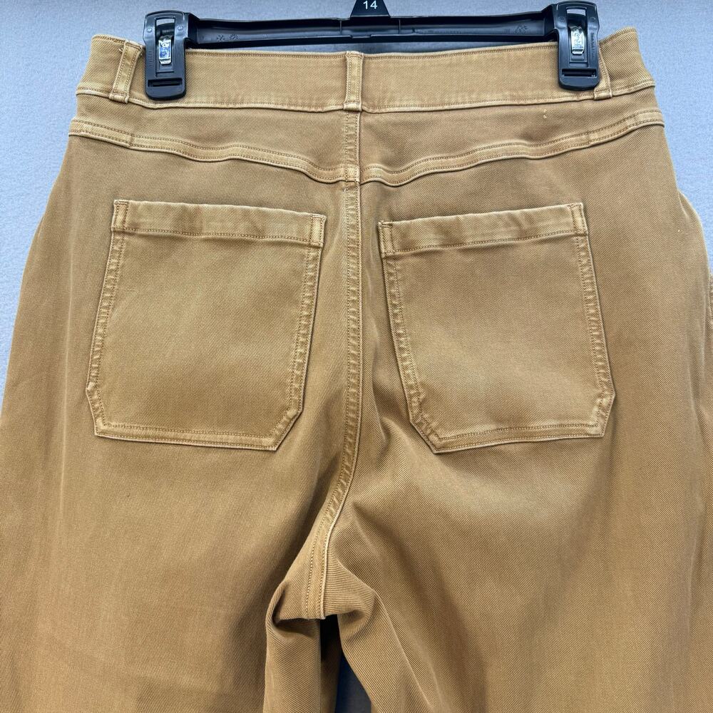 Spanx Pants Women's L Acorn Brown Straight Leg Stretch Patch Pockets Preppy EUC - Picture 3 of 14
